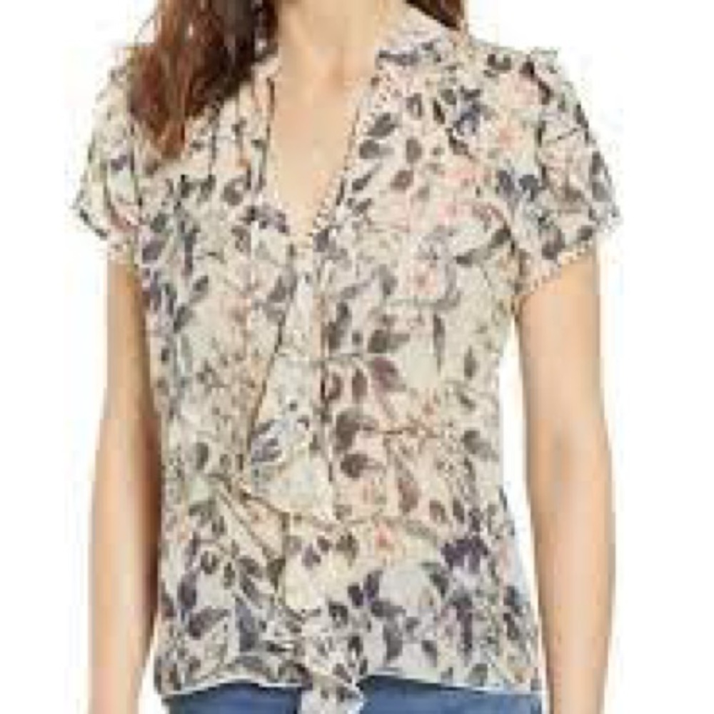 Bishop + Young Floral Ruffle Sleeve Blouse NWT
